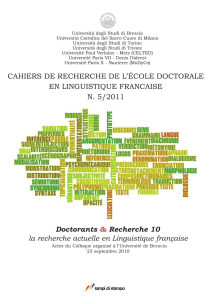 Cahiers De Recherche - 2011