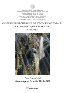 Cahiers de recherche de l’École Doctorale en Linguistique française. N. 6 / 2012